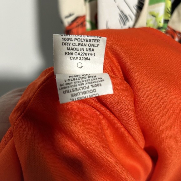 Eva Franco Mandy Dress Sz. 4 Pineapple Halter Cut Out Pleated Sleeveless Lined - Picture 16 of 16